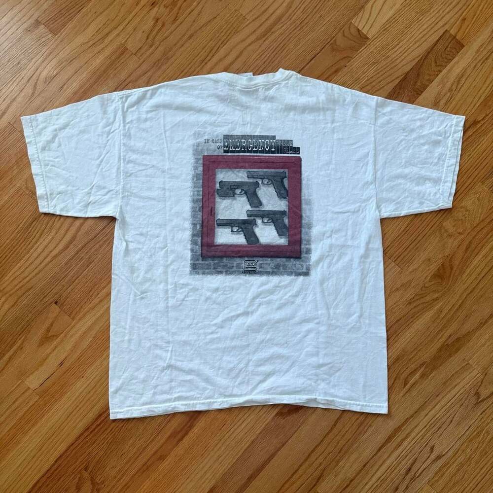 Gildan Glock In Case Of Emergency Graphic Tee Size XL White